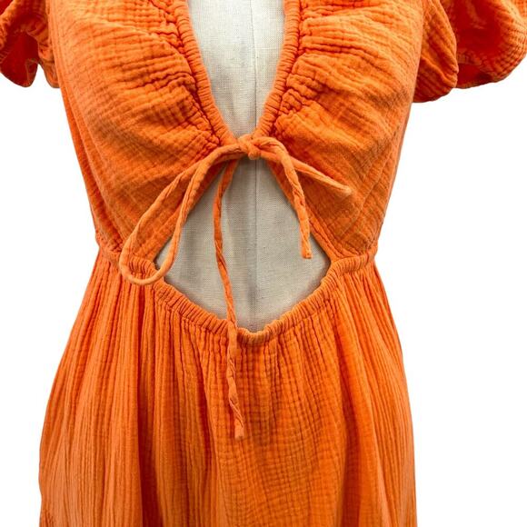 Emilia George Amelia Tiered Minidress Orange Maternity Size‎ Large - Picture 5 of 15